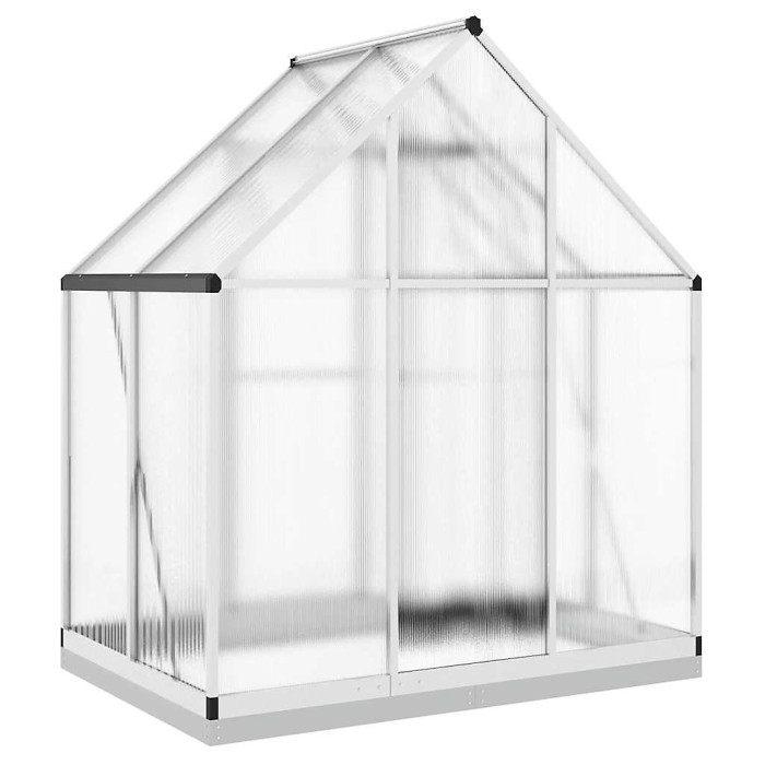 Silver Greenhouse with Base Frame 169x114x202 cm Aluminium