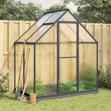 Anthracite Greenhouse with Base Frame 169x114x202 cm Aluminium