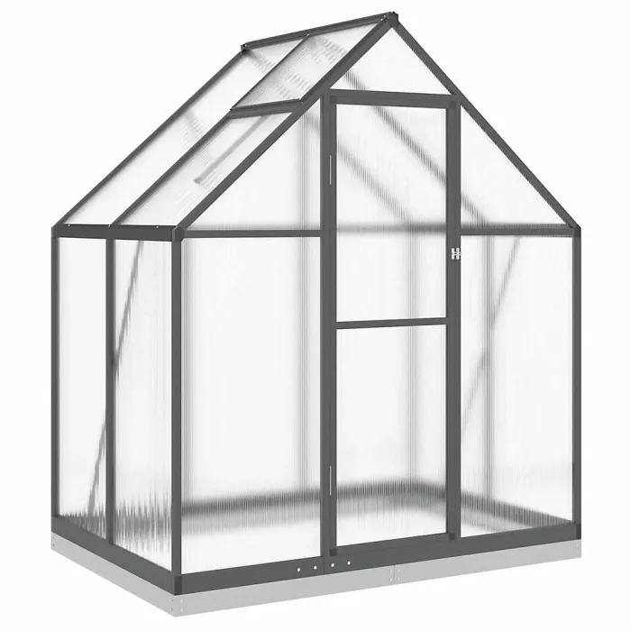 Anthracite Greenhouse with Base Frame 169x114x202 cm Aluminium