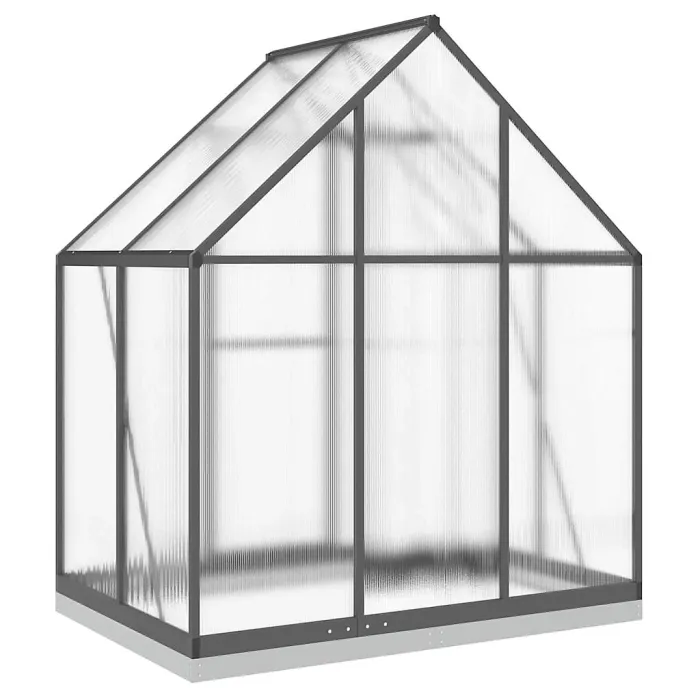 Anthracite Greenhouse with Base Frame 169x114x202 cm Aluminium
