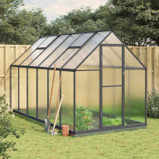 Anthracite Greenhouse with Base Frame 334x169x202 cm Aluminium