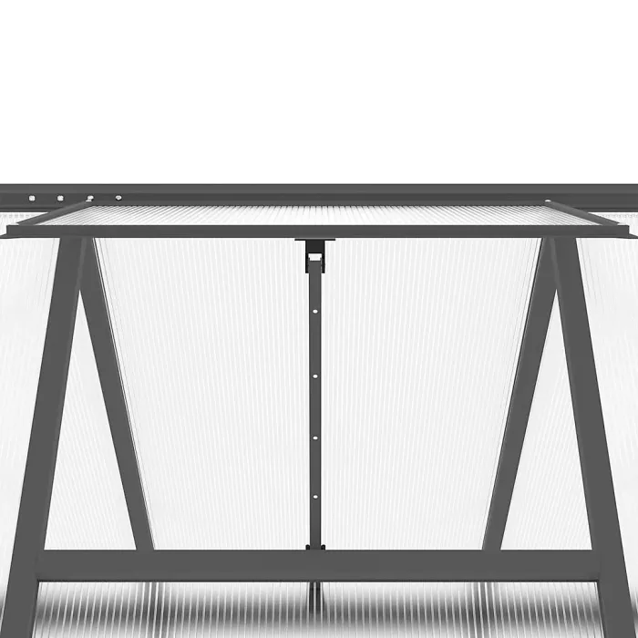 Anthracite Greenhouse with Base Frame 334x169x202 cm Aluminium