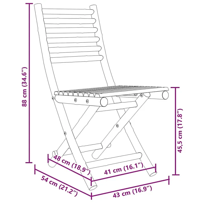 5 Piece Garden Outdoor Dining Set Suitable for Backyard, Patio Bamboo - Cushion Not Included