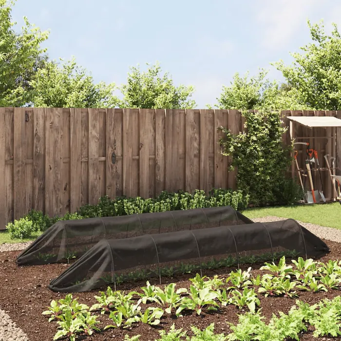 Black Netting Tunnels 2 pcs Steel and Polyethylene Plant Covers