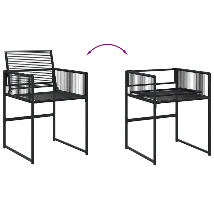 5 Piece Garden Outdoor Dining Set Suitable for Backyard, Patio Black Poly Rattan