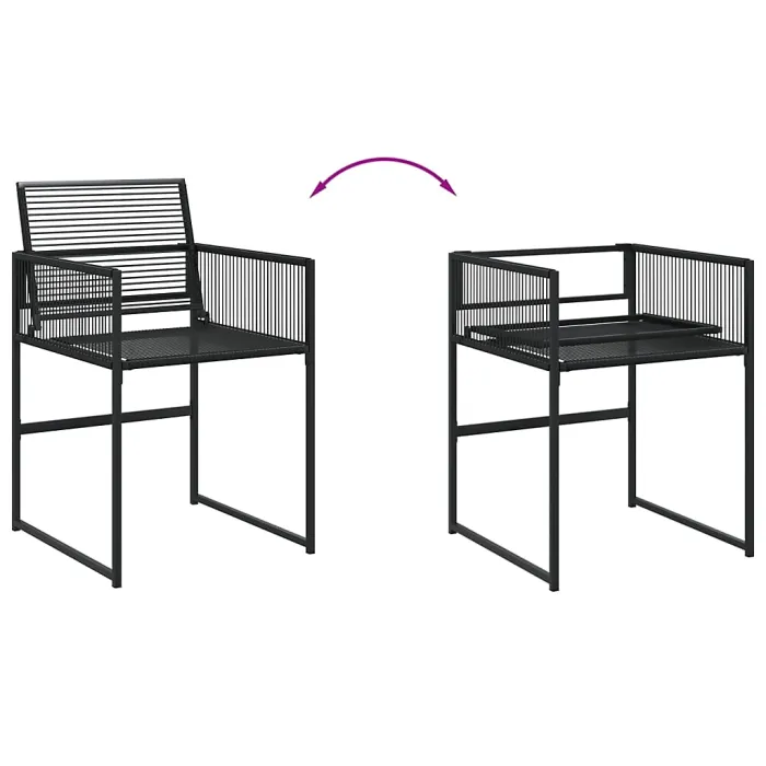 13 Piece Garden Outdoor Dining Set Suitable for Backyard, Patio Black Poly Rattan