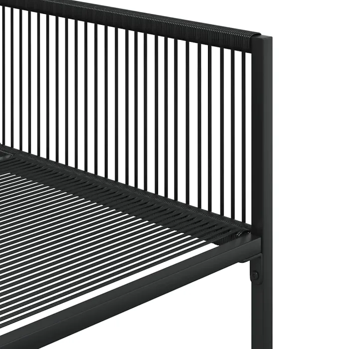 11 Piece Garden Outdoor Dining Set Suitable for Backyard, Patio Black Poly Rattan