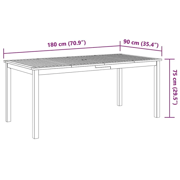 7 Piece Garden Outdoor Dining Set Suitable for Backyard, Patio Solid Wood Acacia