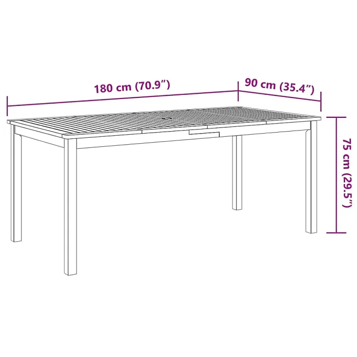 9 Piece Garden Outdoor Dining Set Suitable for Backyard, Patio Solid Wood Acacia