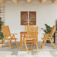 5 Piece Garden Outdoor Dining Set Suitable for Backyard, Patio Solid Wood Acacia