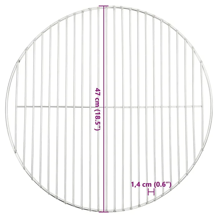 BBQ Grill Grate Round 47 cm 304 Stainless Steel