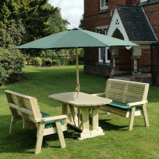 CHURNET VALLEY GARDEN FURNITURE ERGO 6 SEAT TABLE SET 3XB
