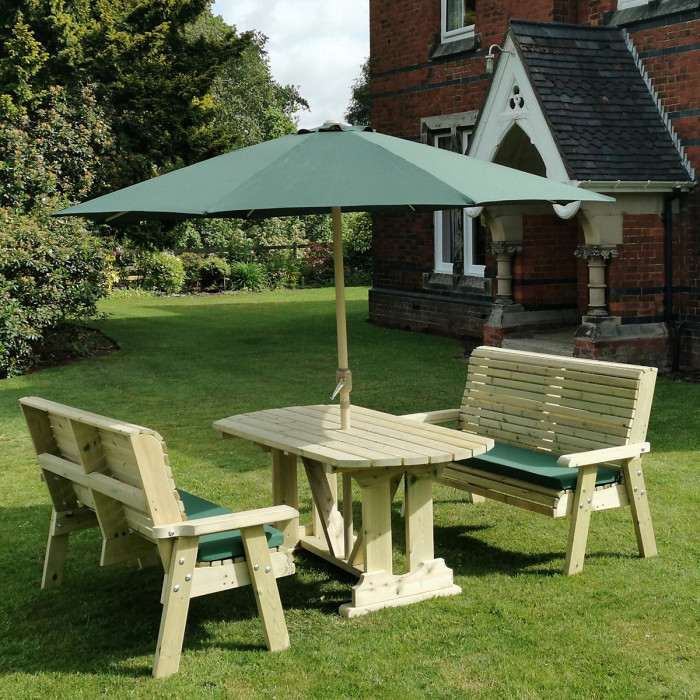 CHURNET VALLEY GARDEN FURNITURE ERGO 6 SEAT TABLE SET 3XB