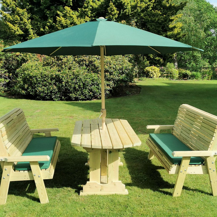 CHURNET VALLEY GARDEN FURNITURE ERGO 6 SEAT TABLE SET 3XB