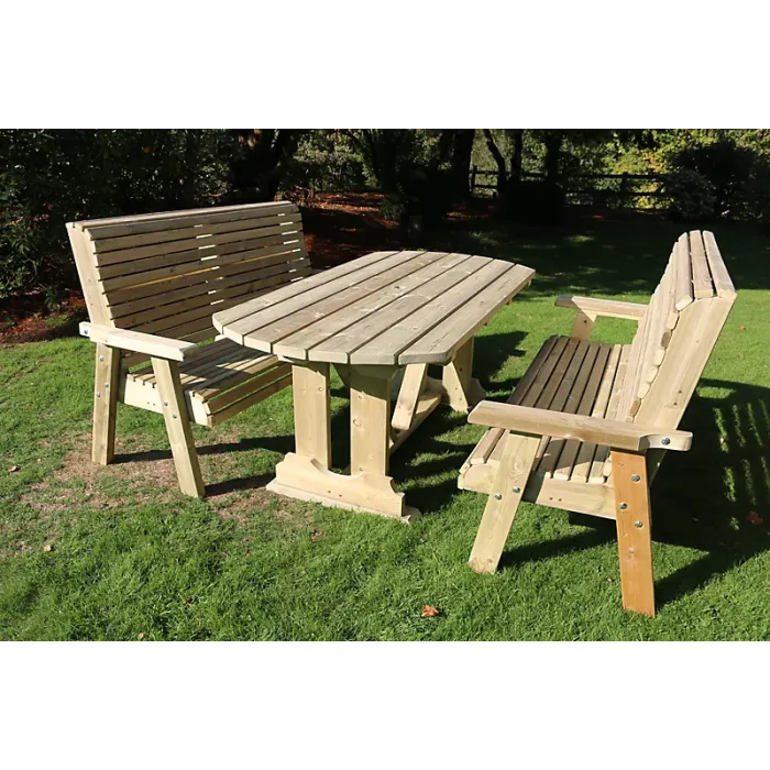 CHURNET VALLEY GARDEN FURNITURE ERGO 6 SEAT TABLE SET 3XB