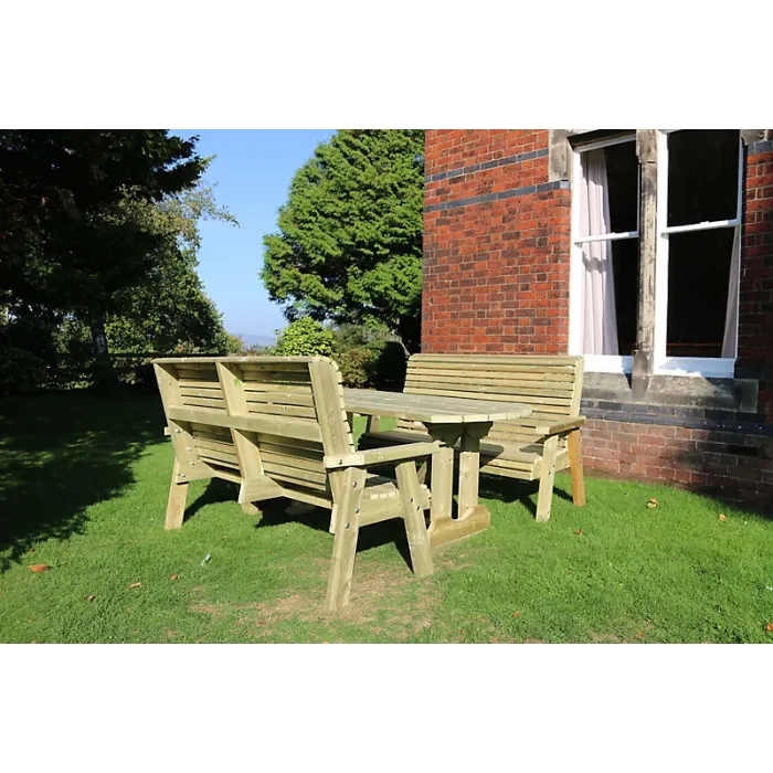CHURNET VALLEY GARDEN FURNITURE ERGO 6 SEAT TABLE SET 3XB