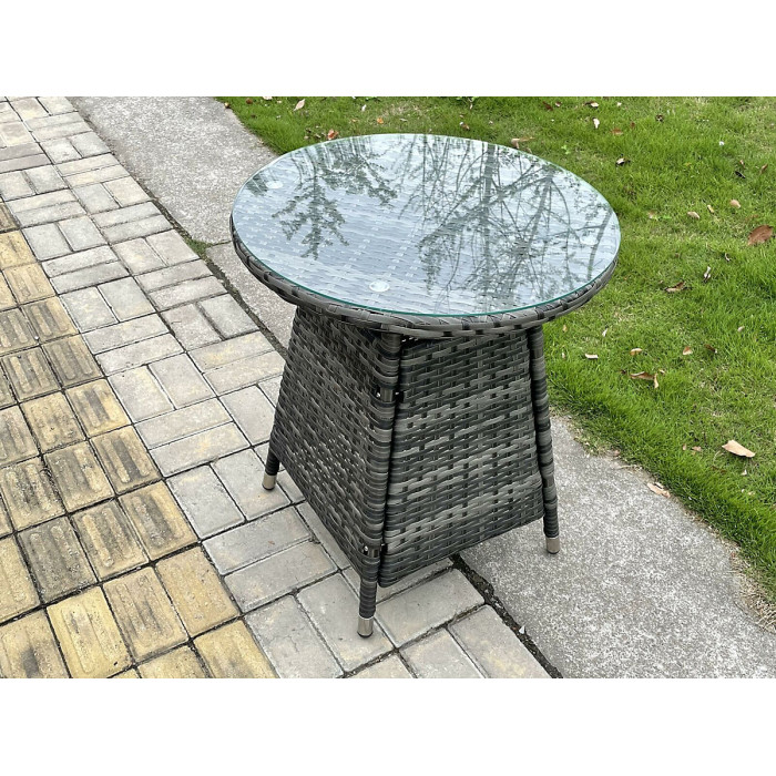 Fimous Rattan Garden Furniture Dining Set Table And Chair Set Bistro Set PE Wicker Patio Outdoor 2 Chairs Plus Small Round Table