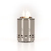 HerQs Smokeless FirePit Mighty - smokeless firepit for small outdoor spaces, includes 1x protective cover & 1x stable ring stand