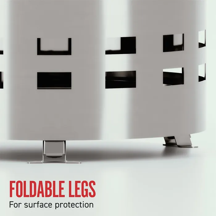 HerQs Smokeless FirePit Mighty - smokeless firepit for small outdoor spaces, includes 1x protective cover & 1x stable ring stand