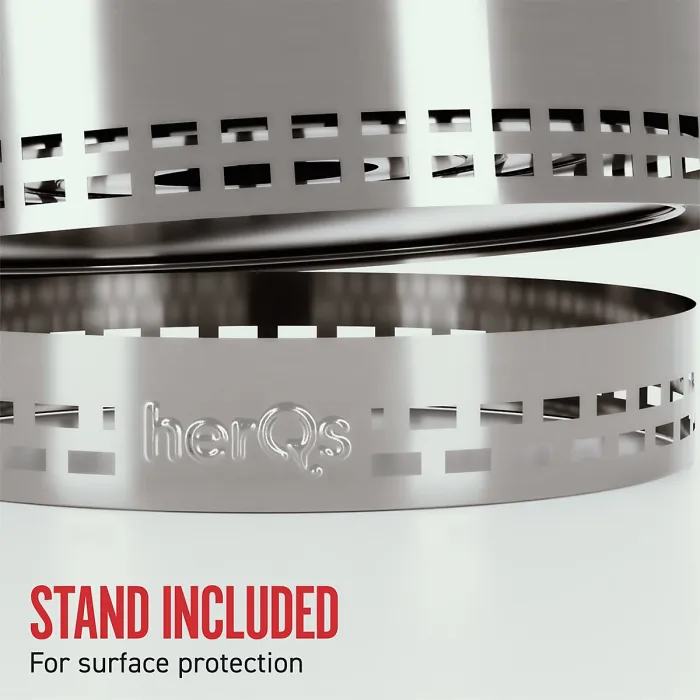 HerQs Smokeless FirePit Blaze - smokeless firepit for average gardens, includes 1x protective cover & 1x stable ring stand