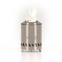 HerQs Smokeless FirePit Mini -smokeless firepit for small outdoor spaces, includes 1x protective cover & 1x stable ring stand