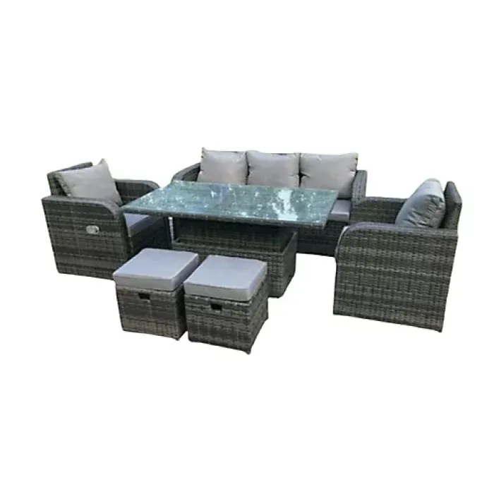 York Rattan Garden Set 7 Seater