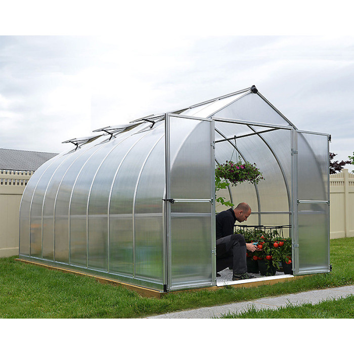 Greenhouse Bella Kit 8 x 16 Feet - Polycarbonate - L483.9 x W244 x H219 cm - Silver