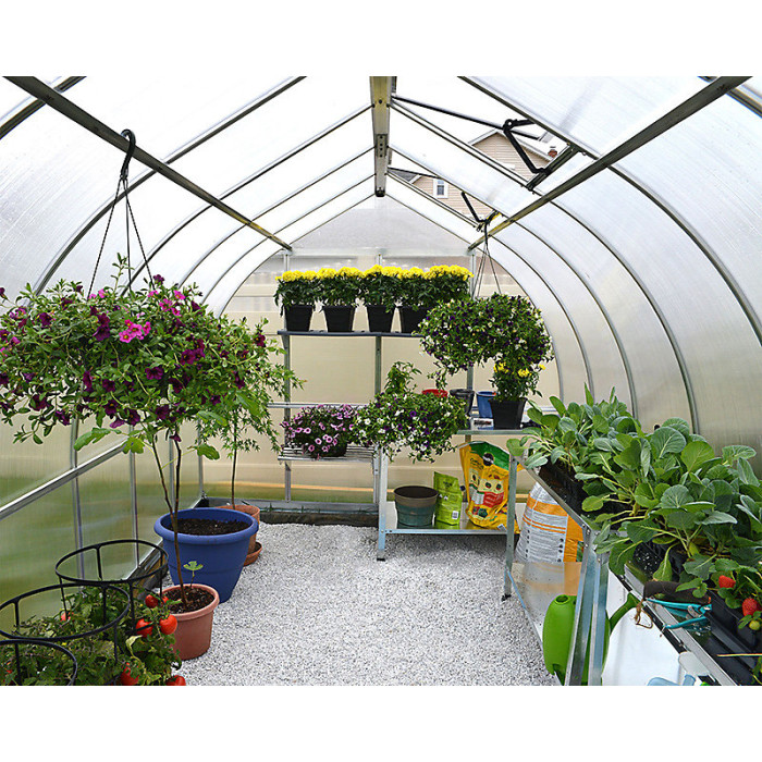 Greenhouse Bella Kit 8 x 16 Feet - Polycarbonate - L483.9 x W244 x H219 cm - Silver