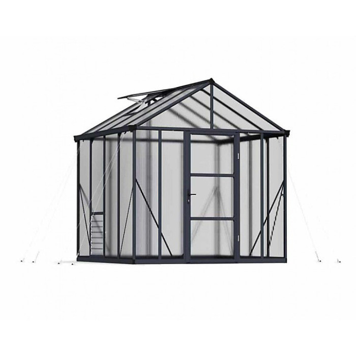 Greenhouse Glory 8 x 8 - Polycarbonate - L244 x W253 x H268.5 cm - Grey