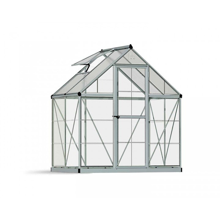 Greenhouse Hybrid 6 x 4 - Polycarbonate - L126 x W185 x H208 cm - Silver