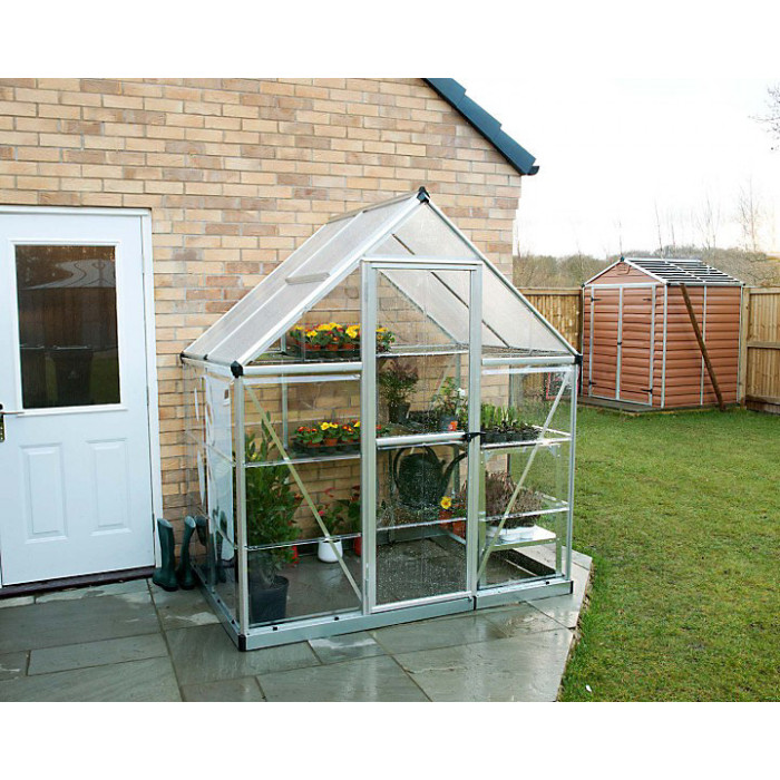 Greenhouse Hybrid 6 x 4 - Polycarbonate - L126 x W185 x H208 cm - Silver
